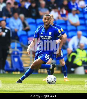 30th avril 2022 : Cardiff City Stadium, Cardiff, pays de Galles ; championnat de football, Cardiff City versus Birmingham ; Curtis Nelson de Cardiff City Banque D'Images