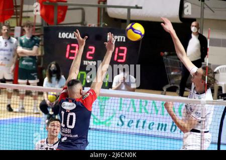 PalaMazzola, Taranto, Italie, 30 avril 2022, Jean Patry Allianz Milano. Pendant la phase de jeu 5th place - Gioiella Prisma Taranto vs Allianz Milano - Volleyball Italien Serie A Men SuperLeague Championship Championship Banque D'Images