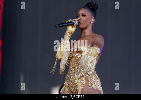 ARI Lennox au Coachella Music and Arts Festival le 22 avril 2022, à l'Empire Polo Club à Indio, Californie (photo de Daniel DeSlover/Sipa USA) Banque D'Images