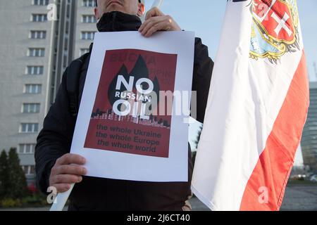 Manifestation anti-guerre contre l'invasion russe en Ukraine. Gdansk, Pologne, avril 29th 2022 © Wojciech Strozyk / Alamy stock photo Banque D'Images