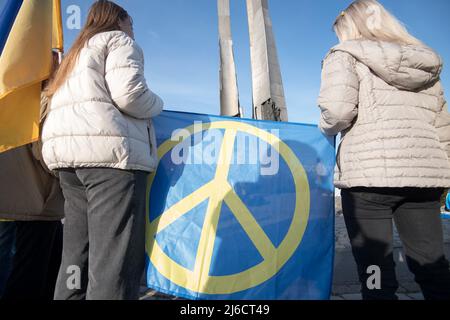 Manifestation anti-guerre contre l'invasion russe en Ukraine. Gdansk, Pologne, avril 29th 2022 © Wojciech Strozyk / Alamy stock photo Banque D'Images