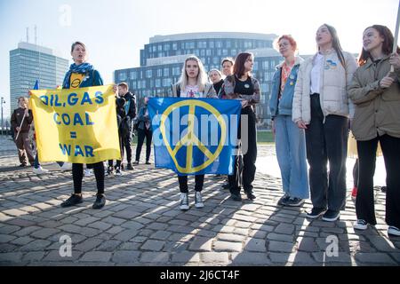 Manifestation anti-guerre contre l'invasion russe en Ukraine. Gdansk, Pologne, avril 29th 2022 © Wojciech Strozyk / Alamy stock photo Banque D'Images