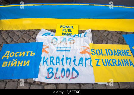 Manifestation anti-guerre contre l'invasion russe en Ukraine. Gdansk, Pologne, avril 29th 2022 © Wojciech Strozyk / Alamy stock photo Banque D'Images
