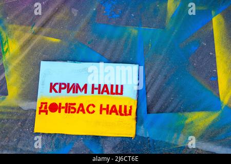 Manifestation anti-guerre contre l'invasion russe en Ukraine. Gdansk, Pologne, avril 29th 2022 © Wojciech Strozyk / Alamy stock photo Banque D'Images