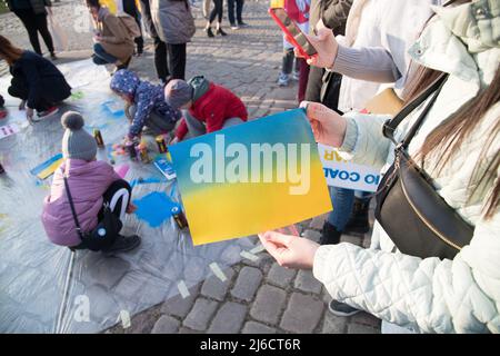 Manifestation anti-guerre contre l'invasion russe en Ukraine. Gdansk, Pologne, avril 29th 2022 © Wojciech Strozyk / Alamy stock photo Banque D'Images
