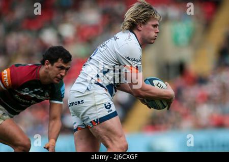 Leicester, Royaume-Uni. 30th avril 2022. DaN Thomas de Bristol porte lors du match de rugby Gallagher Premiership entre Leicester Tigers et Bristol Rugby au Mattioli Woods Welford Road Stadium, Leicester, Royaume-Uni, le 30 avril 2022. Photo de Simon Hall. Utilisation éditoriale uniquement, licence requise pour une utilisation commerciale. Aucune utilisation dans les Paris, les jeux ou les publications d'un seul club/ligue/joueur. Crédit : UK Sports pics Ltd/Alay Live News Banque D'Images