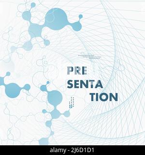 La technologie de recherche en sciences polygonales relie l'ADN, les atomes et les molécules. Arrière-plan abstrait et modèle de présentation futuriste et moderne Illustration de Vecteur