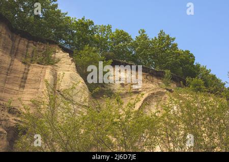 Mur en sable, falaise de sable. Photo de haute qualité Banque D'Images