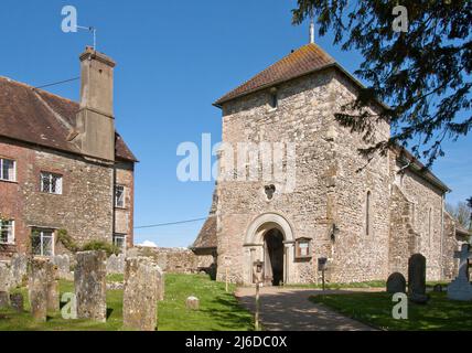 L'ancienne église paroissiale de St Mary's, Sullington, Storrington, West Sussex Banque D'Images