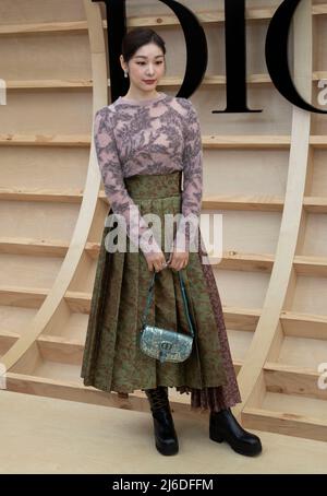 Yuna Kim, ancienne championne olympique de patinage artistique sud-coréenne, assiste à un appel photo pour la collection de Dior automne 2022 à Séoul, en Corée du Sud, le 30 avril 2022. (Photo de Lee Young-ho/Sipa USA) Banque D'Images