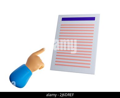 3d icône de note. Document, liste de contrôle, rédaction et éducation concept réaliste 3D rendu de haute qualité Banque D'Images