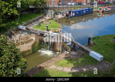 Canal Lock, Canalside, Chester Canal Basin, Chester Banque D'Images