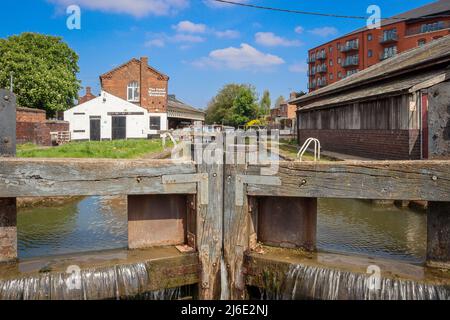 Canal Lock, Canalside, Chester Canal Basin, Chester Banque D'Images