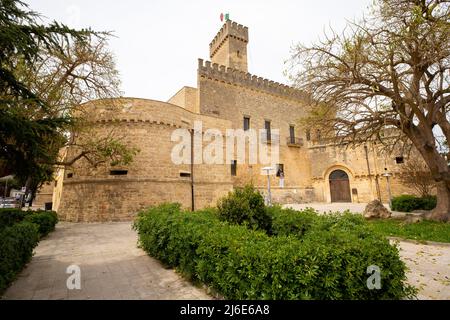 Château d'Acquaviva (Cactello Acquaviva) Vieille ville de NADO, Salento, Apulia (Pulgia) Italie. De Vita, architecte du château Giulio Antonio Acquaviva, duc d'Atri Banque D'Images