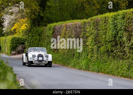 1980 Morgan 4/4 4 places - voitures classiques printemps Rotary Club charité 'Wye Run' à travers le pays de Galles et la vallée de Wye. Banque D'Images