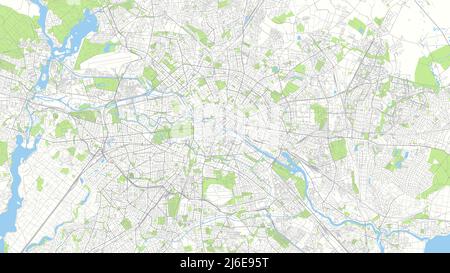 Сity carte Berlin, couleur Plan détaillé de la route urbaine, illustration vectorielle Illustration de Vecteur