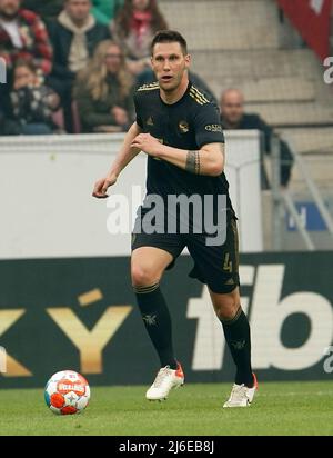 30 avril 2022, Mewa Arena, Mayence, GER, 1.FBL, 1.FSV FSV Mayence 05 contre FC Bayern Munich , les réglementations DFL interdisent toute utilisation de photographies comme séquences d'images et/ou quasi-vidéo. Dans l'image Niklas Sule (Munich) Banque D'Images