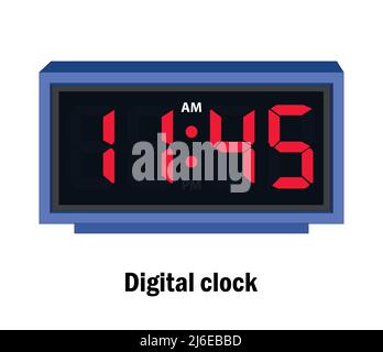 Horloge numérique. 11,45, VECTEUR A.M Illustration de Vecteur