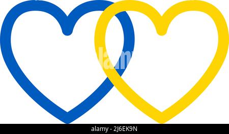 Illustration du vecteur Ukraine Hearts. Tenez-vous avec l'Ukraine. Drapeau ukrainien texture bleu et jaune. Amour pour l'Ukraine. Illustration de Vecteur