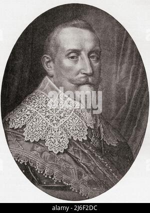 Gustavus Adolphus, 1594 – 1632, alias Gustav II Adolf ou Gustav II Adolph. Roi de Suède. De modes et manières, publié en 1935. Banque D'Images