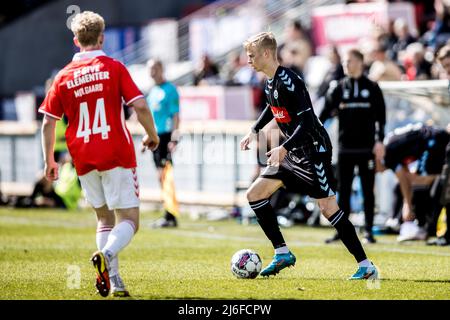 Vejle, Danemark. 01st, mai 2022. Atli Barkarson (21) de Soenderjyske vu pendant le match Superliga de 3F entre Vejle Boldklub et Soenderjyske à Vejle Stadion à Vejle. (Crédit photo: Gonzales photo - Lasse Lagoni). Banque D'Images