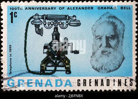 Anniversaire d'Alexander Graham Bell célébré sur le timbre Banque D'Images