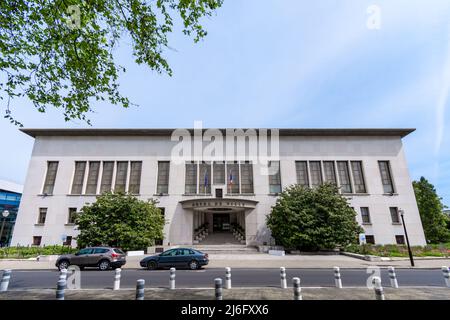 Vue extérieure de l'hôtel de ville de Boulogne-Billancourt, une ville française dans la banlieue ouest de Paris, France Banque D'Images