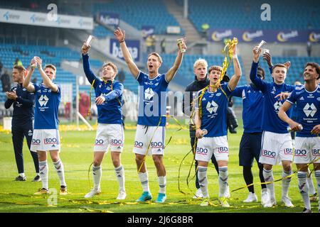 Oslo, Norvège. 01st, mai 2022. Les joueurs de Molde célèbrent la victoire de la finale de la coupe norvégienne, la FINALE DE LA MENN, entre Bodoe/Glimt et Molde à Ullevaal Stadion à Oslo. (Photo: Gonzales photo - Jan-Erik Eriksen). Credit: Gonzales photo/Alamy Live News Banque D'Images