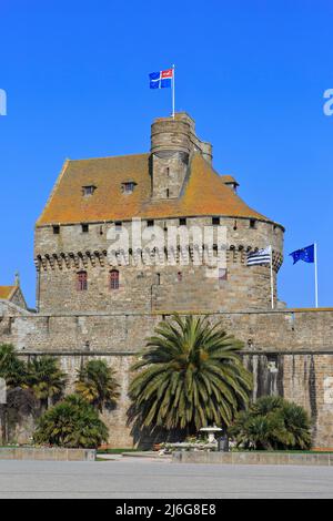 L'hôtel de ville (donjon) de Saint-Malo (Ille-et-Vilaine) datant de 15th ans, France Banque D'Images