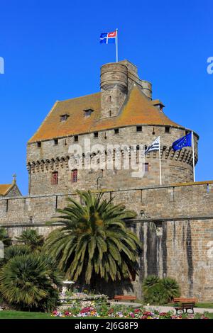 L'hôtel de ville (donjon) de Saint-Malo (Ille-et-Vilaine) datant de 15th ans, France Banque D'Images