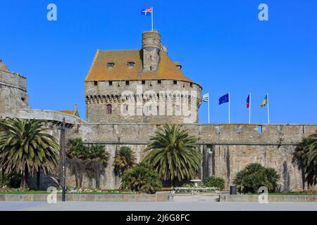 L'hôtel de ville (donjon) de Saint-Malo (Ille-et-Vilaine) datant de 15th ans, France Banque D'Images