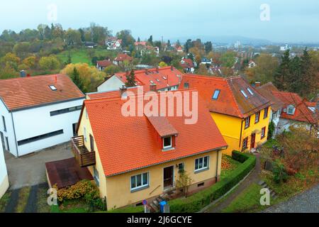 Village en Allemagne vue d'en haut . Quartier de Bamberg Banque D'Images