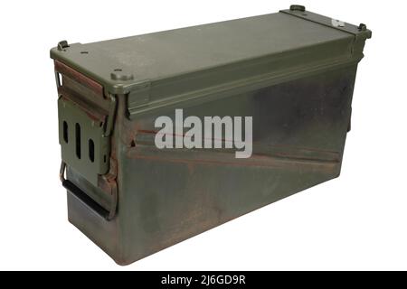 AMMO CAN pour 40mm grenades cartidge isolé sur fond blanc Banque D'Images