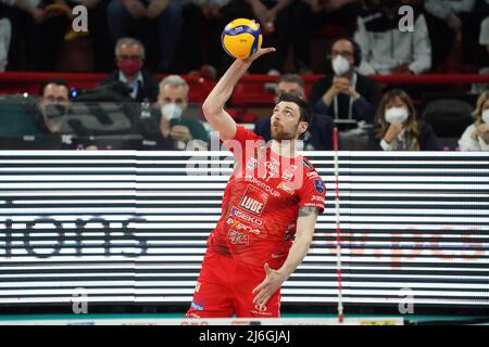 anzani simone (n.17 cucine Lube civitanova) pendant le jeu - Sir Safety Conad Perugia vs Cucine Lube Civitanova, Volleyball Italien Serie A Men SuperLeague Championship Championship à Pérouse, Italie, mai 01 2022 Banque D'Images