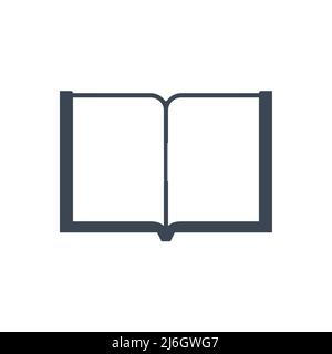 Icône de glyphe vecteur associé au livre. Livre ouvert avec feuilles vierges. Isolé sur fond blanc. Illustration vectorielle modifiable Illustration de Vecteur