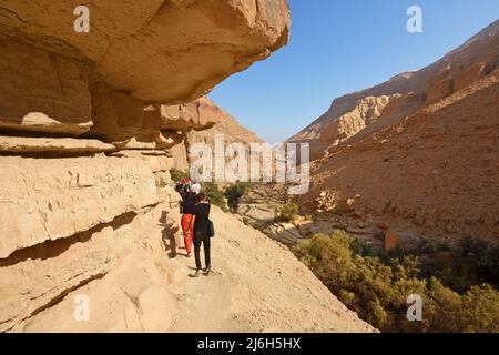 Wadi Arugot dans le désert de Judée, en Israël Banque D'Images