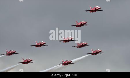 L'équipe de démonstration de la flèches rouge RAF Banque D'Images