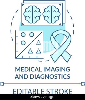 Icône de concept turquoise d'imagerie médicale et de diagnostic Illustration de Vecteur