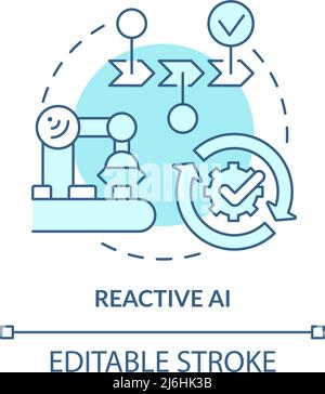 Icône de concept ai turquoise réactif Illustration de Vecteur