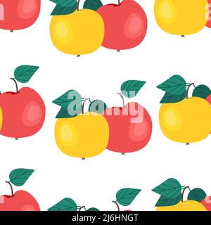 Pommes mûres sans coutures. Illustration vectorielle. Imprimé fruits Illustration de Vecteur