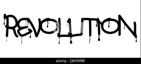 Révolution. Balise Graffiti colorée. Décoration moderne abstraite d'art de rue réalisée dans le style de peinture urbain. Illustration de Vecteur