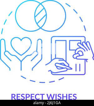 Icône de concept de gradient bleu de respect Wishes Illustration de Vecteur