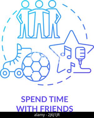 Passez du temps avec l'icône du concept de dégradé bleu de vos amis Illustration de Vecteur