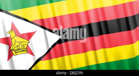 Drapeau vecteur ondulé du Zimbabwe Illustration de Vecteur