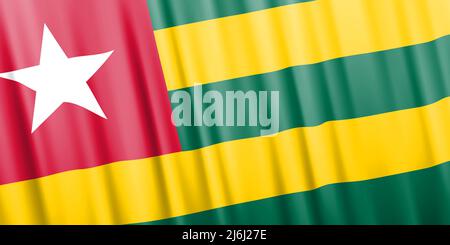 Drapeau vecteur ondulé du Togo Illustration de Vecteur