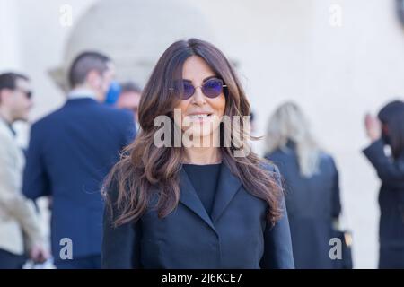 2 mai 2022, Rome, Italie: Sabrina Ferilli devant l'entrée du Palais Quirinal à Rome pour la cérémonie de présentation des nominations pour les prix David di Donatello 2022 (Credit image: © Matteo Nardone/Pacific Press via ZUMA Press Wire) Banque D'Images