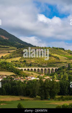 Paysage près de Compeyre, midi-Pyrénées, Département Aveyron, France Banque D'Images