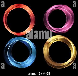 Vagues abstraites. Motif lignes mobiles dorées brillantes sur fond sombre pour carte de vœux et bon de rabais. Illustration de Vecteur