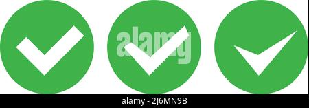 Ensemble d'icônes de marque de vérification de différentes formes. Réussite ou authentification. Vecteurs modifiables. Illustration de Vecteur