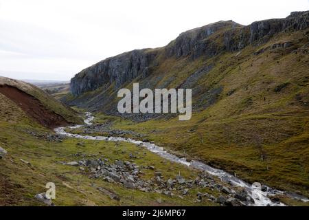 Holwick cicatrices, Holwick, Upper Teesdale, Comté de Durham, Angleterre, ROYAUME-UNI Banque D'Images